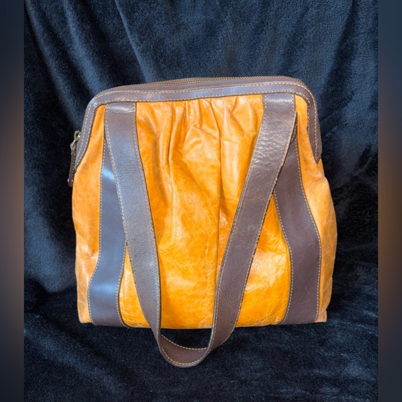 Latico Leathers Orange & Brown Genuine Leather Shoulder Bag - Picture 5 of 15